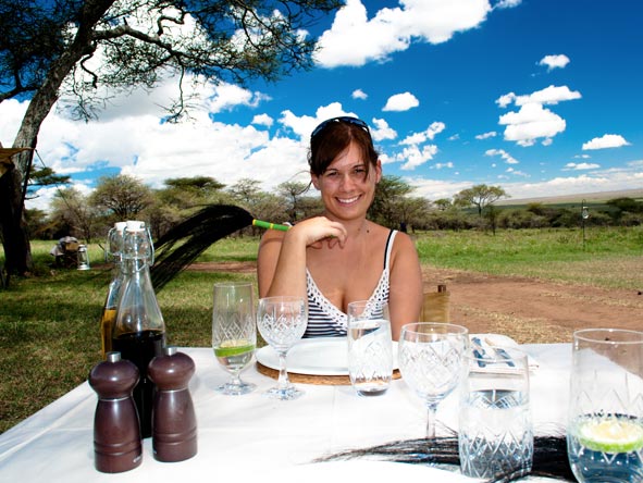 Emma Harrop - lunching with andBeyond at Serengeti Under Canvas, Tanzania